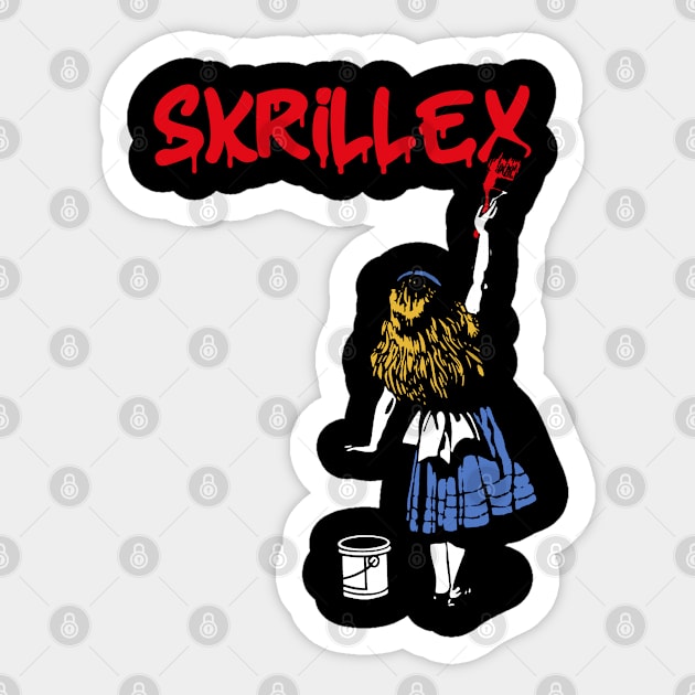 skrillex red girl Sticker by j and r